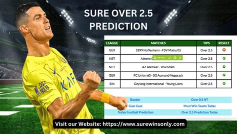 Over 2.5 goals predictions for today 